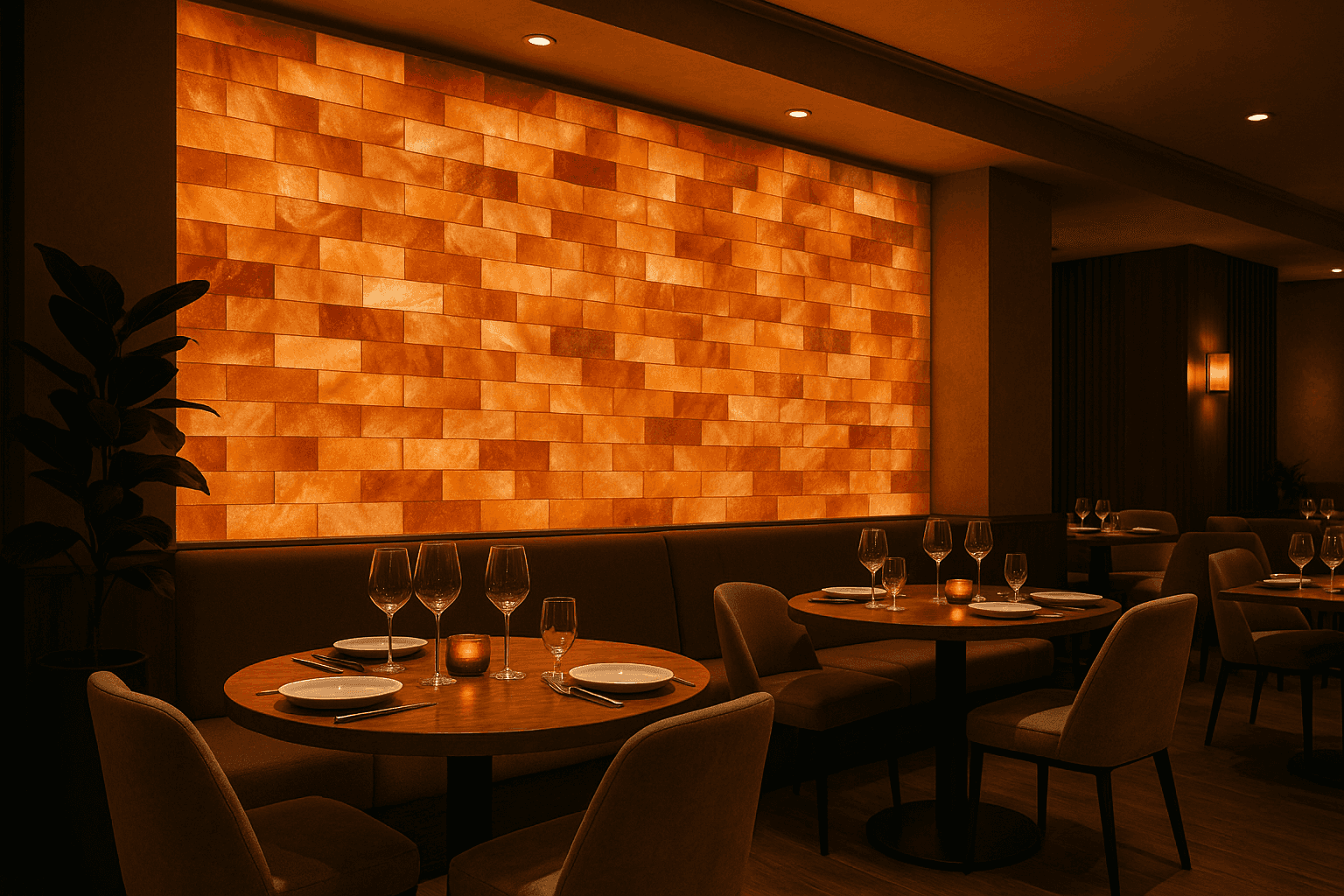 Himalayan Salt Tiles — restaurant salt wall