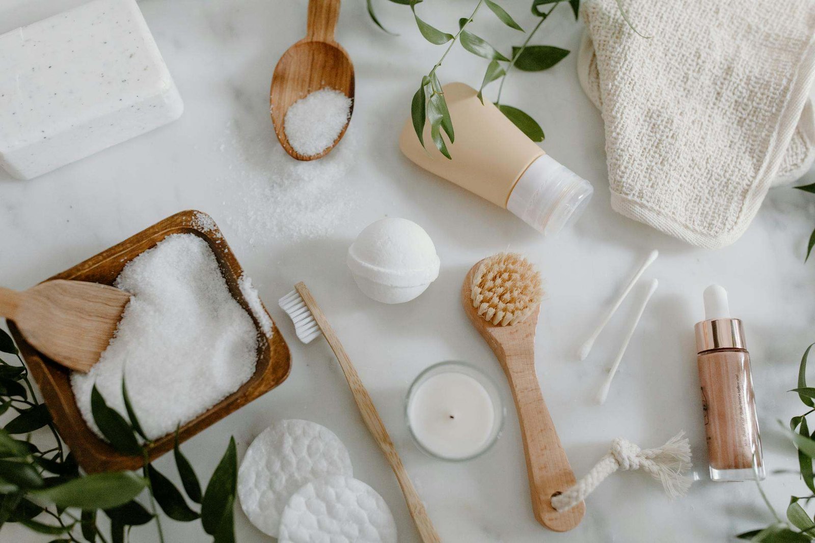 Himalayan Salt Soaps — salt soap spa flatlay